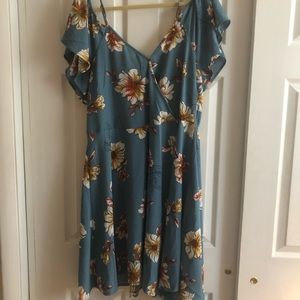 Cold shoulder wrap dress